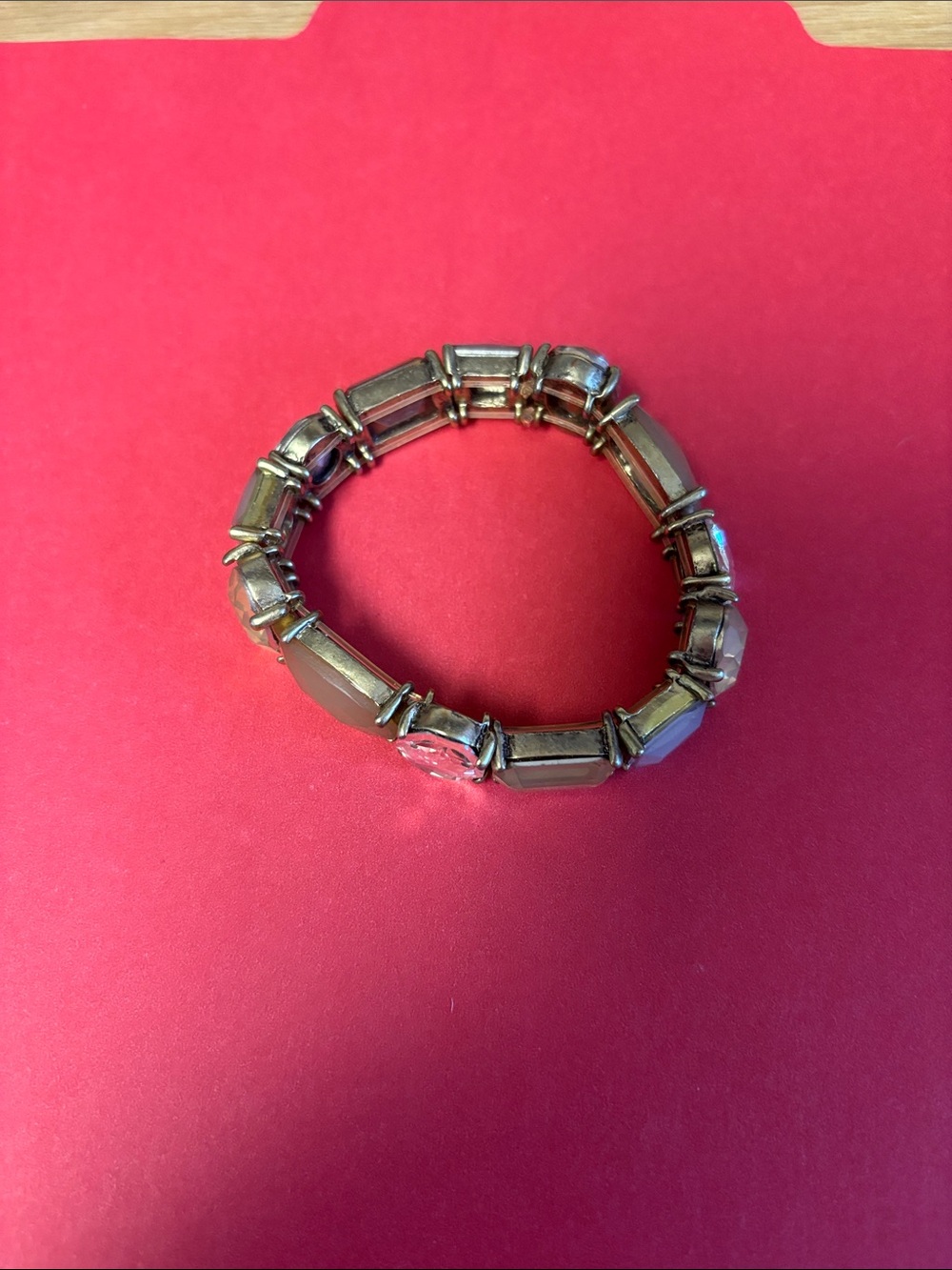 Lane Bryant Silver-Tone Stretch Bracelet with Faceted Beads - Picture 2 of 2
